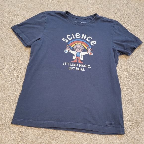 Life Is Good Cotton "Science Its Like Magic But Real" Size Medium - Picture 1 of 6